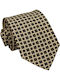 Silk Tie Beige Blue Green Geometric 8cm