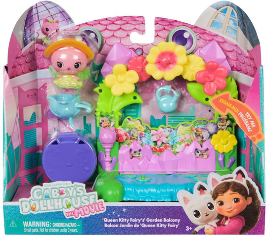 Spin Master Gabby's Dollhouse Queen Kitty Fairy's Garden Balcony for Ages 3 Plus