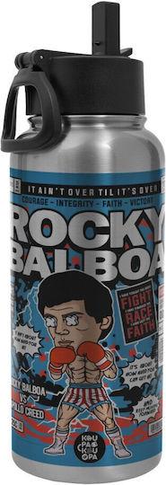Koupakoupa Rocky Balboa Бутилка Термос Неръждаема Стомана Пластмасов Без BPA 950мл Сребрист