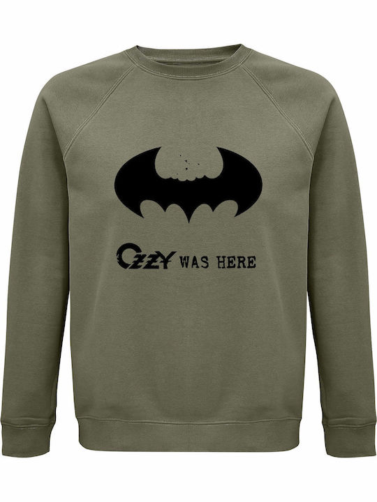 Унисекс Суитшърти Органичен "Ozzy Was Here Ozzy Osbourne с Batman" Каки
