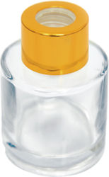 Glass Little Bottle Aromatic Room Round Gold Cap 50ml