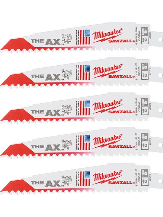 Milwaukee 48475027 Λαμες Σπαθ Γας Ax 300x5 Set 5τμχ Mw