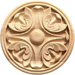 Rozetă Sculptată Din Lemn Masiv 6cm