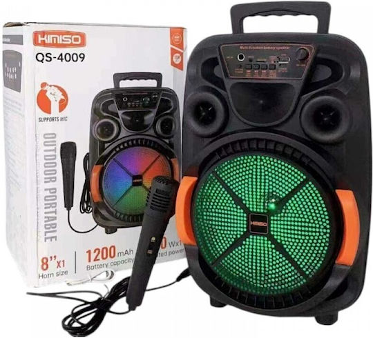 Kimiso Karaoke Lautsprecher mit Kabelgebundenem Mikrofon QS-4009 813034 Schwarz