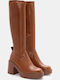 Damenstiefel mit hohem Absatz Braun
