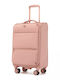 Miss Lulu Cabin Fabric Suitcase Pink with 4 Wheels Height 55cm