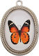 Metallisches Element Schmetterling Flüssiges Glas 34mm 168-03
