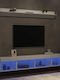 Living Room TV Unit with Lighting White