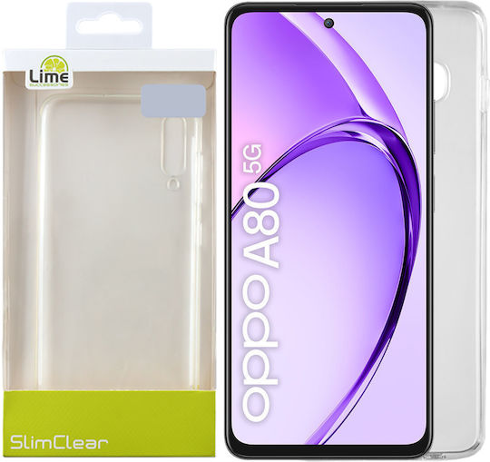 Lime Slimclear Задна корица Силикон Прозрачен (Oppo A80 5G)