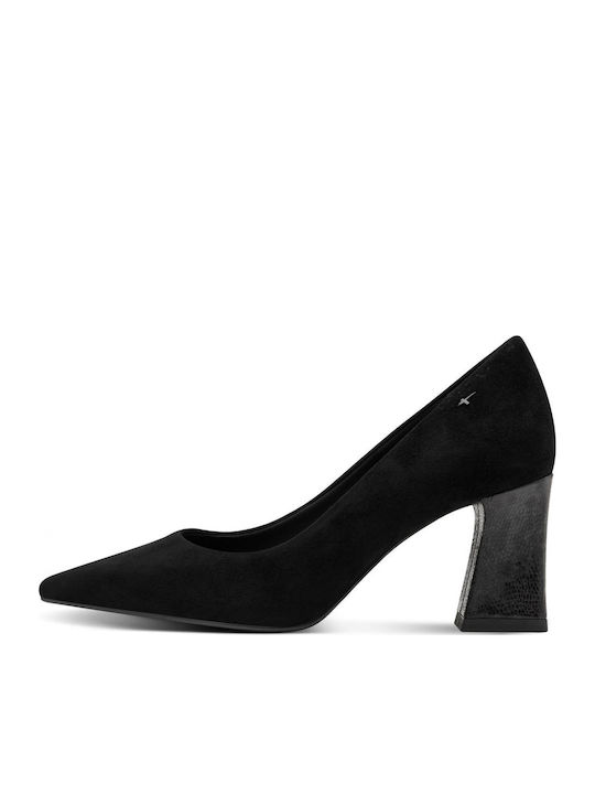 Tamaris dames pumps leer blokhak, zwart leder, 37 EU