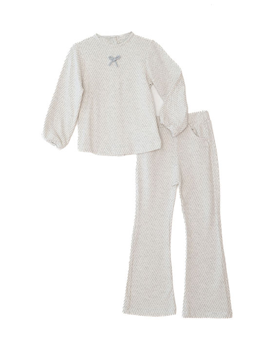 Kinder-Set mit Hose Winter 2Stück Ecru, Grey