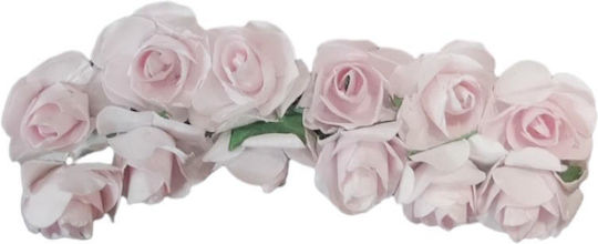 Papier Blumen 8cm Set 12 Stück Hell Rosa