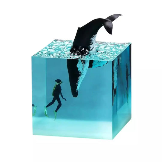 Table Night Light Epoxy Whale 8cm