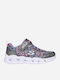 Kids Sneakers with Hoop & Loop Closure & Lights Black