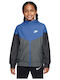 Sportswear Windrunner Repel Kids Sports Jacket Windproof with Lining & Hood Blue