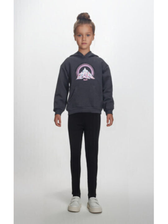 Joyce Kids Sweatshirt with Hood and Pockets Gra...