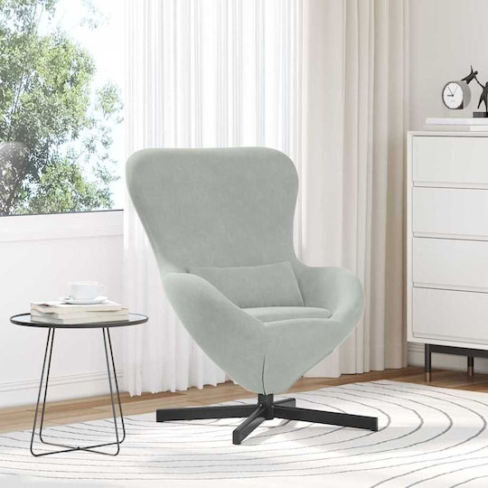 Πολυθρόνα Massage Περιστρεφόμενη Βελούδινη Light Grey 63x73x90cm