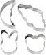 Cookie Cutter Set 4 Designs 10cm Bear Cloud Moon Rabbit