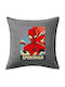 Spiderman Kid Couch Pillow Gray 100% Cotton Contains Filling 50x50cm