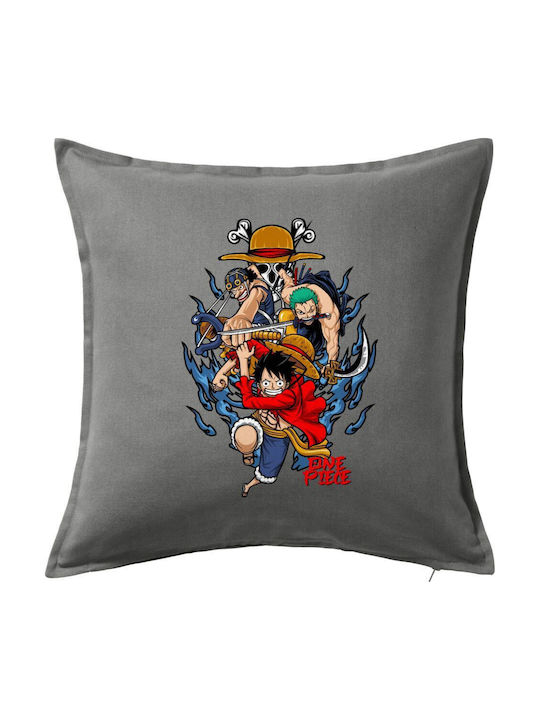 One Piece Μαξιλάρι Καναπέ Γκρι 100% Βαμβάκι Περ...