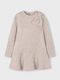Children's Dress Long Sleeve Knitted Dark Beige