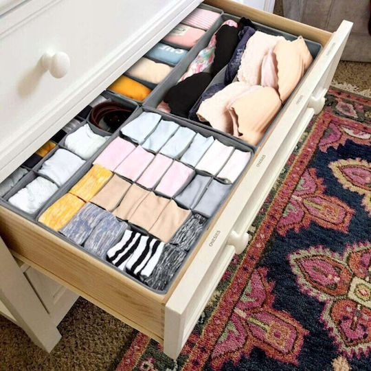 Organizator de sertare pentru Șosete / Lenjerie intimă în Culoare Gri 32.5x32.5cm 1buc Organizator de sertare pentru Șosete / Lenjerie intimă în Culoare Gri 32.5x32.5cm 1buc