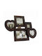 Procart Wall-mounted Multi Picture Frame 5 Pieces Wooden with Brown Frame