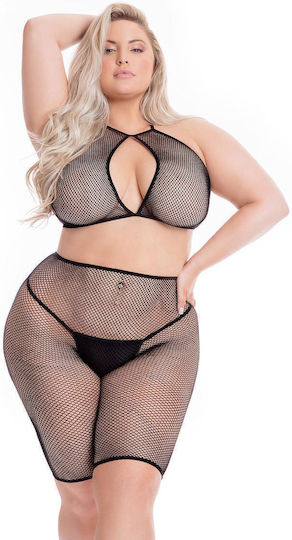 Fishnet Halter Set Shorts – Plus Size