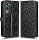 Oppo A5 5G A5m Brieftasche Rhombus Schwarze Handyhülle
