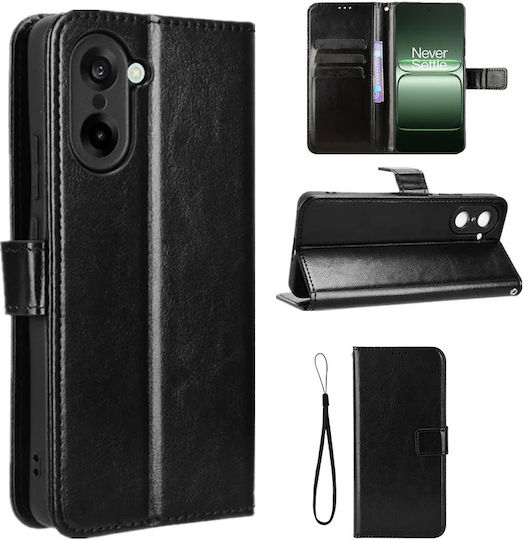 Klapphülle Für Oneplus Nord Ce5 Crazy Horse Brieftasche Schwarze