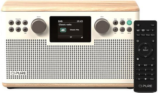 Pure Sound System 1 CLASSIC H6 Mini 255048 with Digital Media Player and Bluetooth Cotton White/Oak