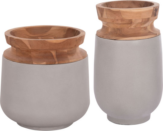 HomeMarkt Σετ Βάζα Τσιμεντένια Linter Φ34xΥ60cm 2τμχ