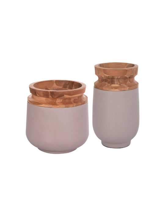 HomeMarkt Decorative Vase Linter Brown 34x13.5x60cm