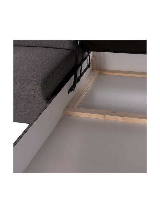 Corner Couch Bed Gray 285x205x90cm