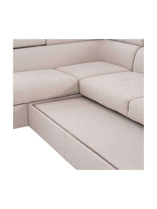 Corner Couches Bed Beige 285x205x90 cm Freebox