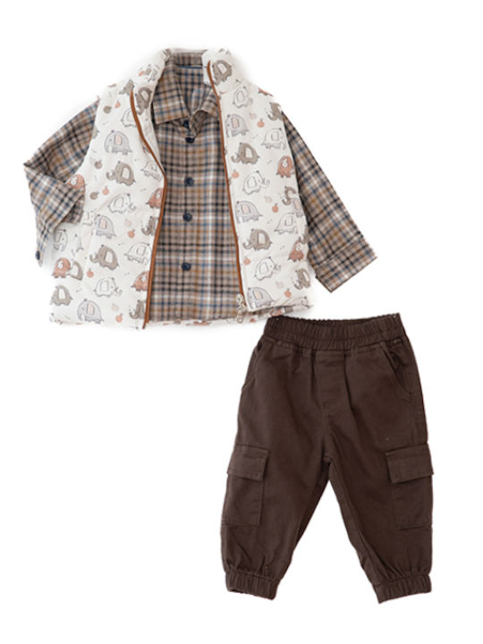 Restart Kids' Set with Pants Winter 2pcs Brown