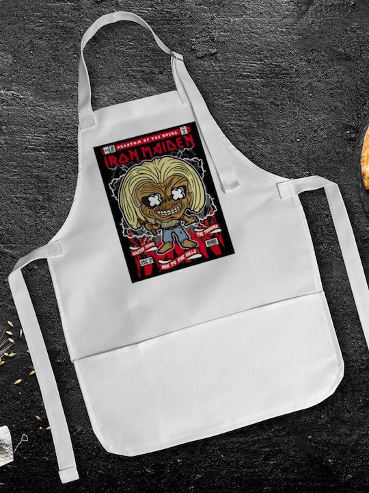 Koupakoupa Iron Maiden (eddie) Kids Apron White 22x40cm