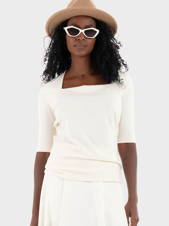 Egamma Γυναικεία Μπλούζα Off White