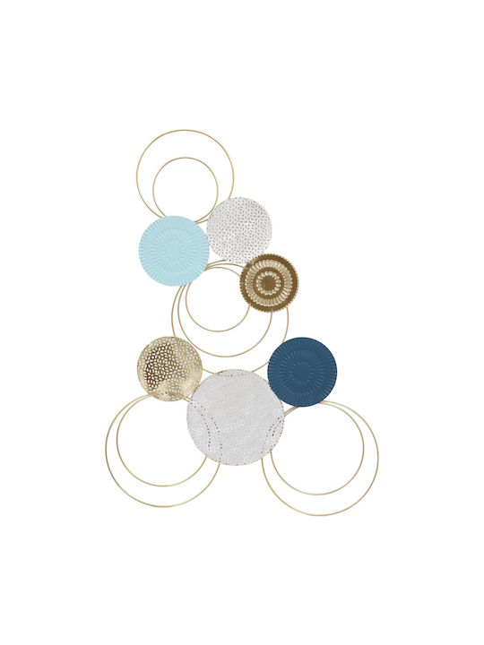 Keskor Geometric Wall Decor Element Circles Made of Metal 60x42cm