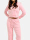 Madison Women's Sweatshirt Jacket Hooded Pink