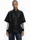 Revival Richmond Women's Poncho with Zipper Black