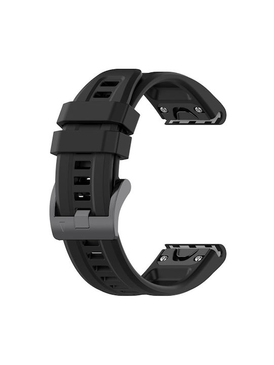 Silicone Strap Quickfit 20mm Garmin Fenix 5S 6S 7S 8 43mm Black
