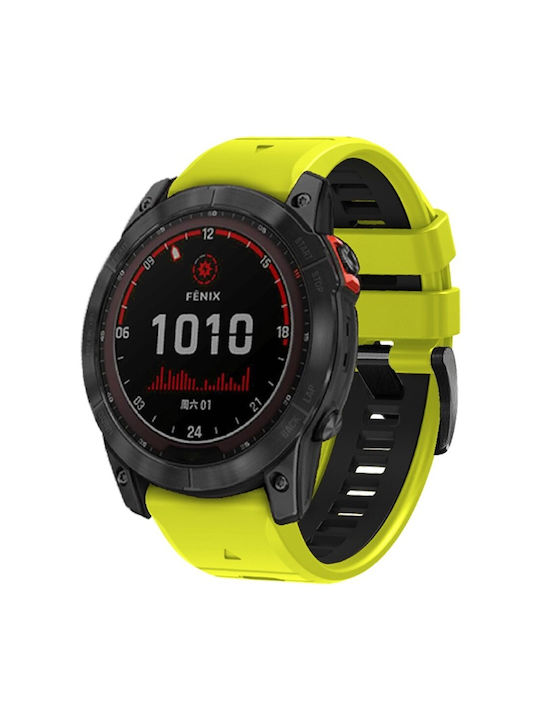 Curea Silicon Quickfit Garmin Fenix 22mm Galben Negru