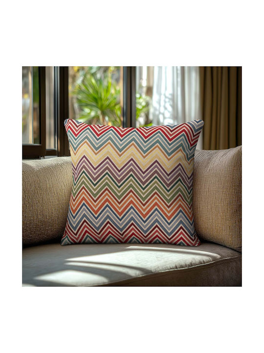 Beauty Home Decorative Pillow Case Multicolour Zigzag 40x40cm