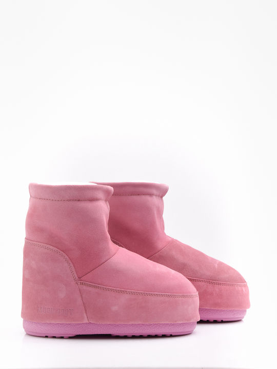Moon Boot Suede Snow Boots Icon Low Pink