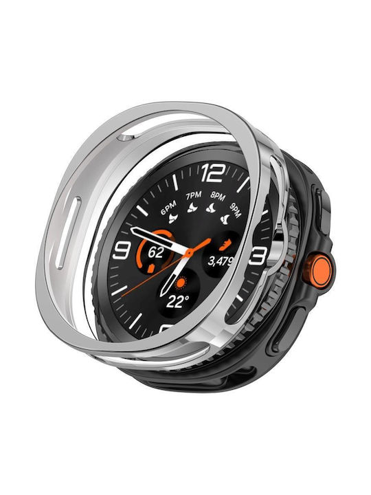 Защитно покритие за часовник Силиконов Калъф в Сребрист цвят за Samsung Galaxy Watch8 Classic 46мм