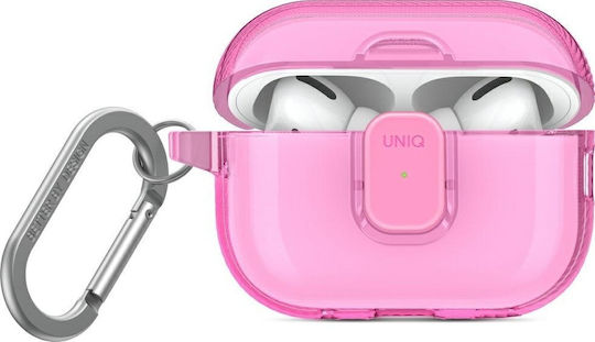 Uniq Glase Θήκη Σιλικόνης με Γάντζο σε Ροζ χρώμα για Apple AirPods Pro 2