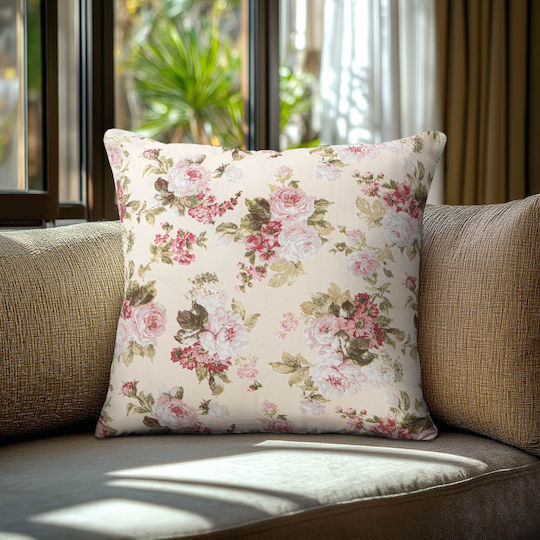 Beauty Home Μαξιλαροθήκη Στοφα Ινδικα Λουλουδια