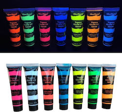 Set 7 Uv Neon Glow Paint Colors 25 Ml Color Body Face Water-based Set 7 Uv Neon Glow Paint Colors 25 Ml Color Body Face Water-based