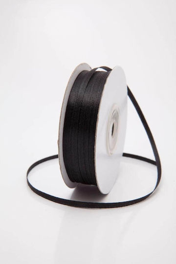 Satin Double Face Ribbon 3mm x 100m Black 39